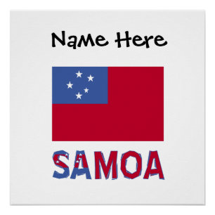 Samoa Samoan Flag Black Personalization Poster