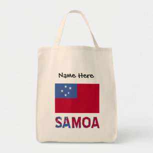 Samoa Samoan Flag Black Personalization  Tote Bag