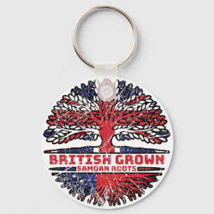 Samoa Samoan Uk United Kingdom British Tree Roots Keychain