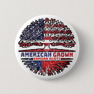 Samoa Samoan US American USA United States Tree 2 Inch Round Button