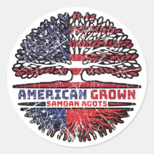 Samoa Samoan US American USA United States Tree Classic Round Sticker