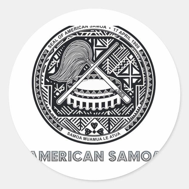 Samoan Emblem Classic Round Sticker (Front)