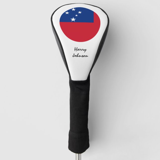 Samoan Flag & Monogrammed Golf Clubs Covers (Front)