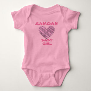 Samoan Infant Pink Logo with Tribal Designs Baby Bodysuit