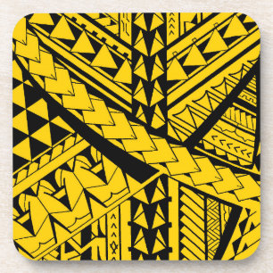 Samoan/Polynesian tribal shapes and symbols Coaster