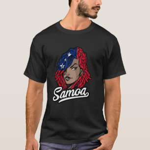Samoan Pride Woman Dreadlocks Hair Samoan Roots Sa T-Shirt
