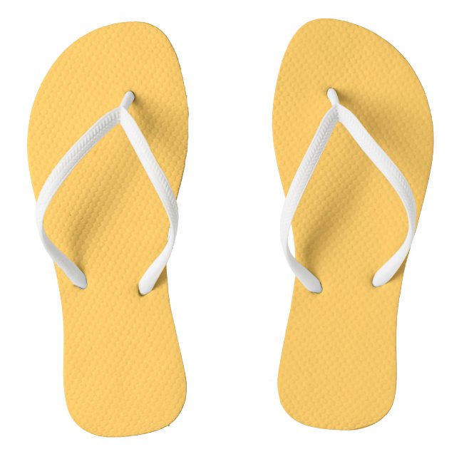 Samoan Sun Golden Yellow Solid Colour Print, Sunny Flip Flops (Footbed)