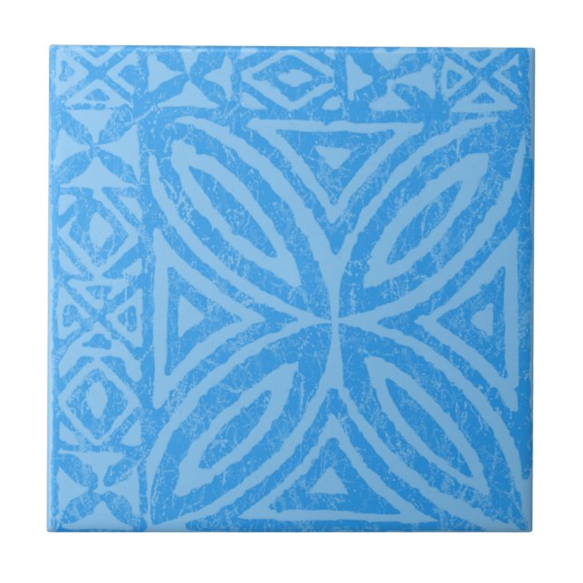 Samoan Tapa Polynesian Flower Tile Trivets (Front)