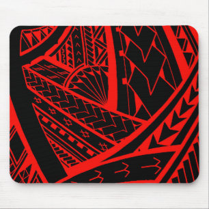 Samoan tribal tattoo design with spearheads mouse pad
