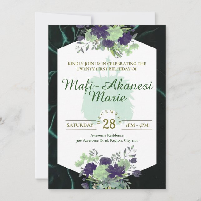 Samoan Tuiga 21e Invitation (Devant)