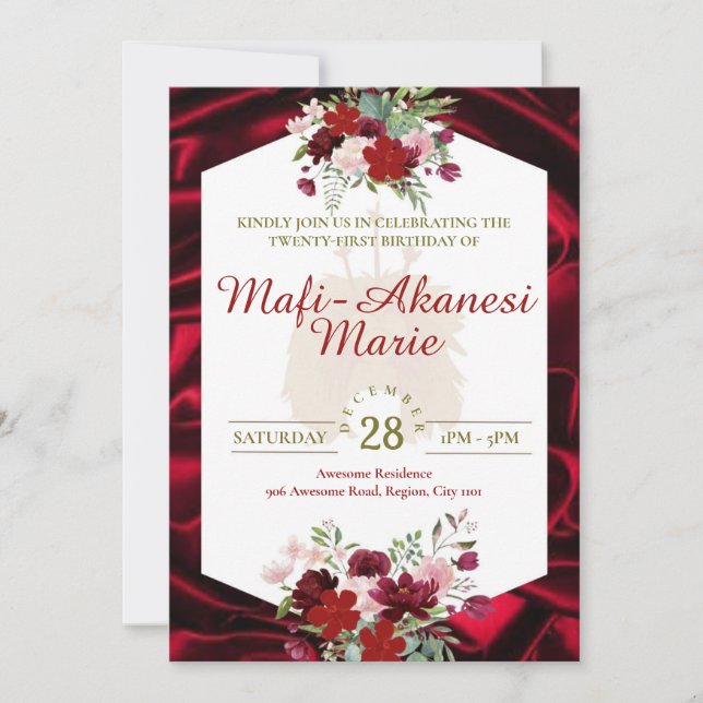 Samoan Tuiga 21st Invitation (Front)