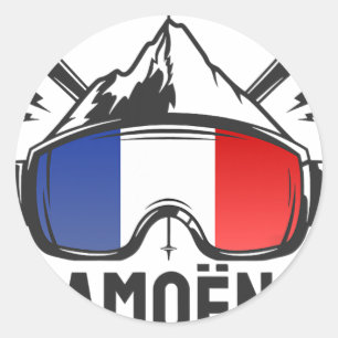 Samoëns Grand Mif France Ski Resort Retro Skiing Classic Round Sticker