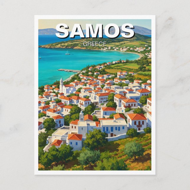 Samos Greece Travel Postcard (Front)