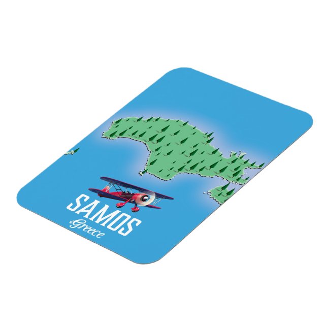 Samos Greek Island map Magnet (Left Side)