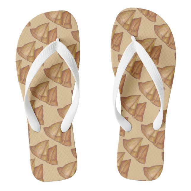 Samosas Indian Food Foodie India Samosa Print Flip Flops (Footbed)