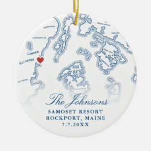 Samoset Resort Rockport Wedding Photo Christmas Ceramic Ornament