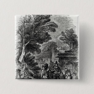 Samoset, the Indian Visitor 2 Inch Square Button
