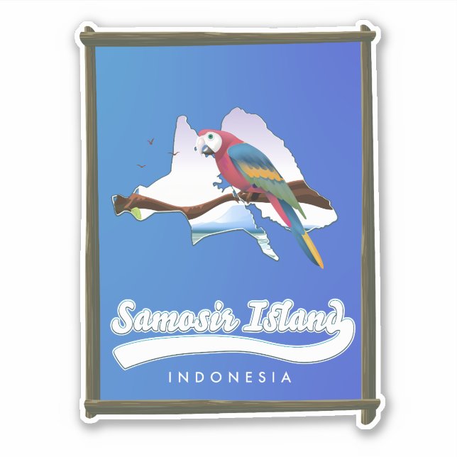 Samosir Island Indonesia travel map (Front)