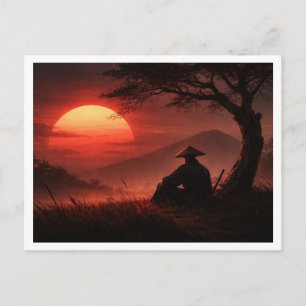 Samouraï solitaire. Carte postale