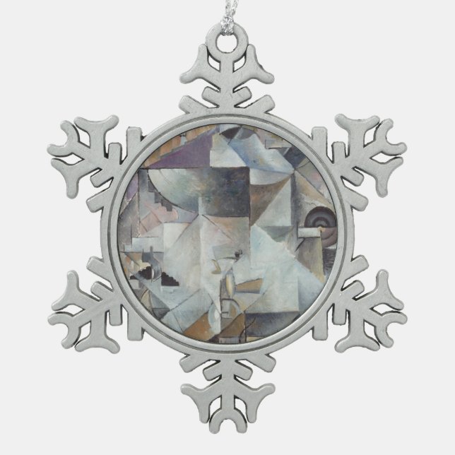 Samovar Snowflake Pewter Christmas Ornament (Front)