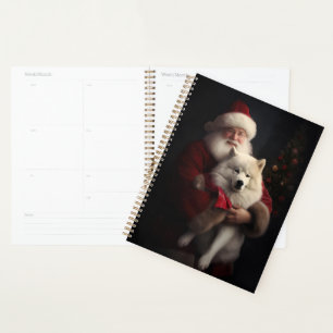 Samoyé Avec Noël Festif Du Père Noël