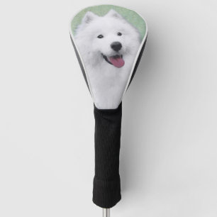 Samoyed 2 Painting - Cute Original Dog Art Golf Head Cover