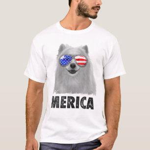 Samoyed 4Th Of July Merica Men American Flag Sungl T-Shirt