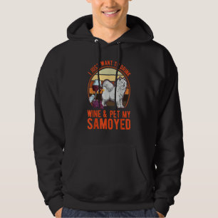 Samoyed And Wine Hoodie