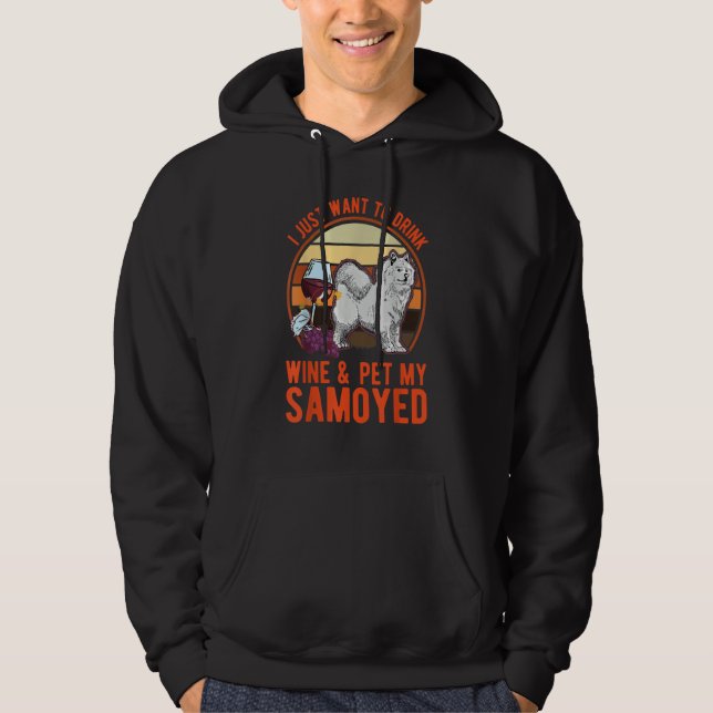 Samoyed And Wine Hoodie (Front)