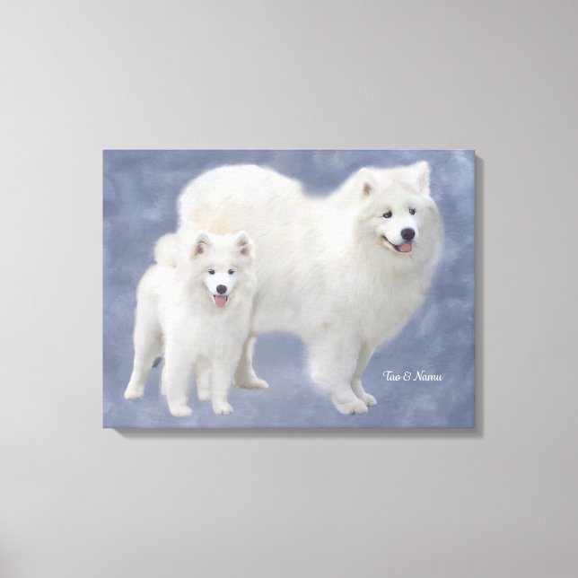 Samoyed Art Wrapped Canvas 24X18" (Front)
