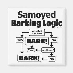 Samoyed Barking Logic Magnet