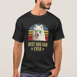 Samoyed Best Dog Dad Ever Retro Sunset T-Shirt