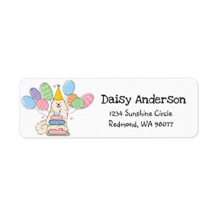 Samoyed Birthday Party Return Address Label