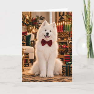 Samoyed Bow Tie Kwanzaa Card