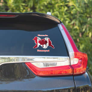Samoyed & Canada Flag Custom-Cut Vinyl Stickers