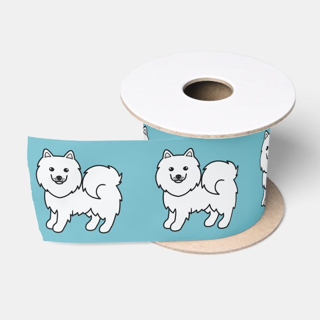 Samoyed Cartoon Dog Satin Ribbon (Spool)