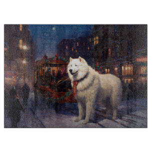 Samoyed Christmas Festive Season Cutting Board