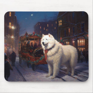 Samoyed Christmas Festive Season  Mouse Pad