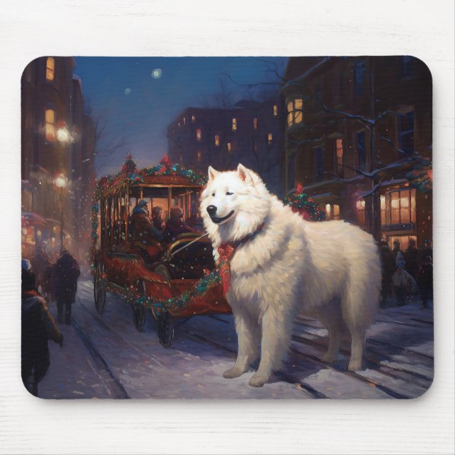 Samoyed Christmas Festive Season  Mouse Pad (Front)