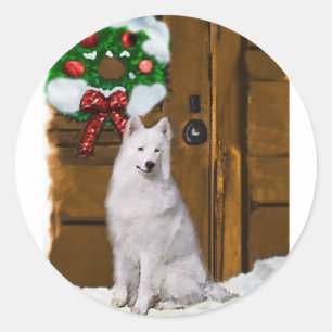 Samoyed Christmas Gifts Classic Round Sticker