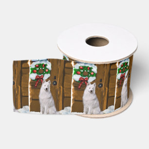Samoyed Christmas Grosgrain Ribbon