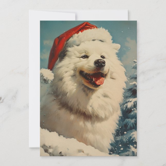 Samoyed Christmas Holiday Card (Front)