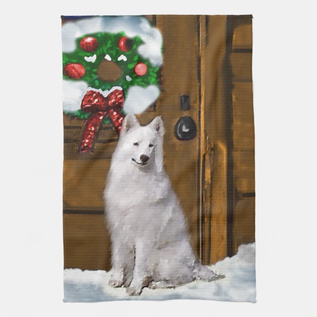 Samoyed Christmas Kitchen Towel (Vertical)