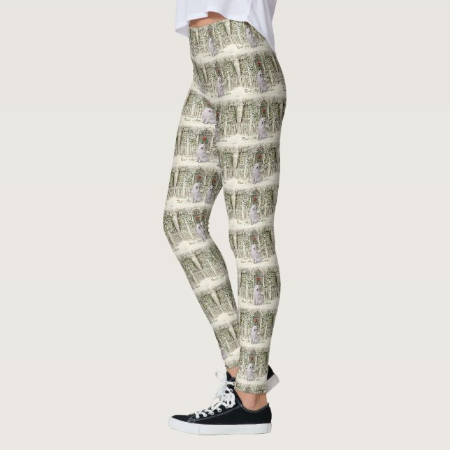 Samoyed Christmas Leggings (Left)