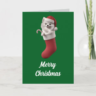 Samoyed Christmas Stocking Card