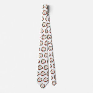 Samoyed Christmas Wreath Festive Pup  Tie