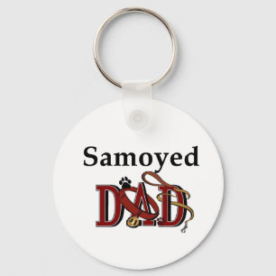 Samoyed Dad Gifts Keychain