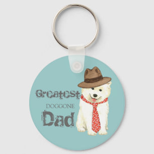 Samoyed Dad Keychain