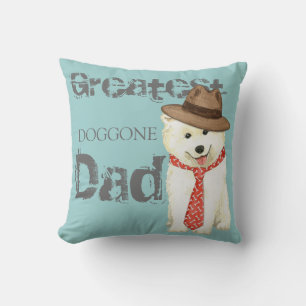 Samoyed Dad Throw Pillow
