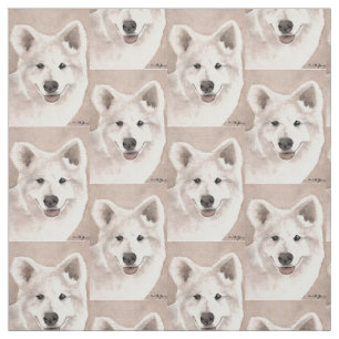 Samoyed Dog Art Fabric